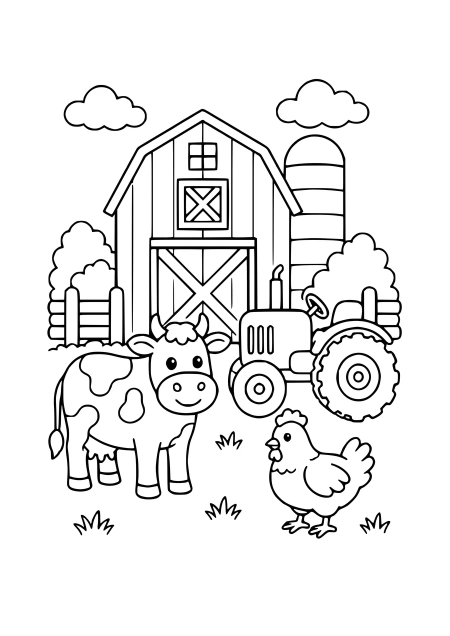 ausmalbild bauernhof für kleinkinder
