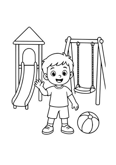 toddler playground coloring page
