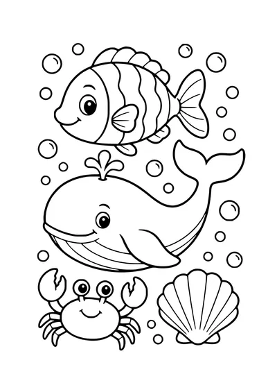 toddler sea animals coloring page