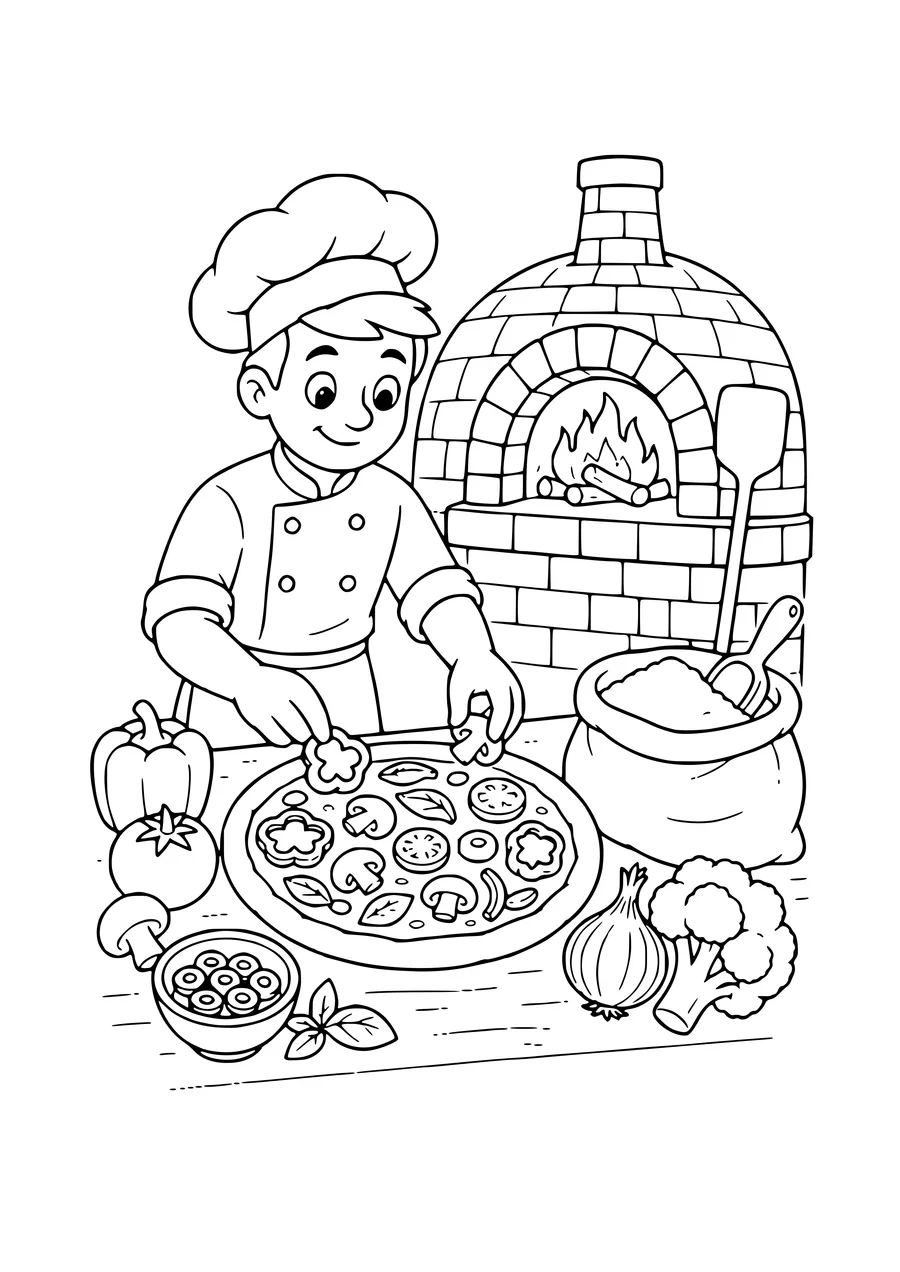 coloriage pizzaiolo