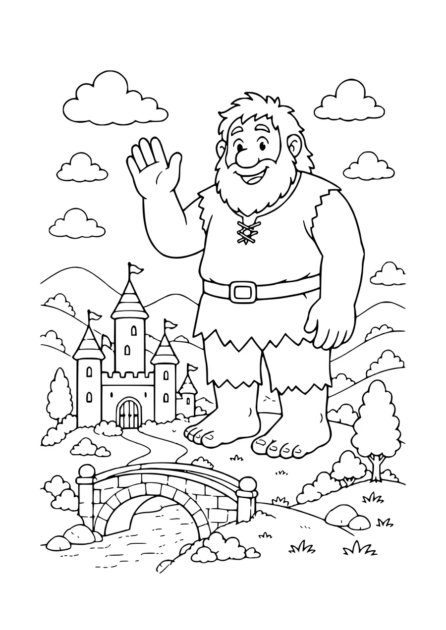 coloriage géant et château