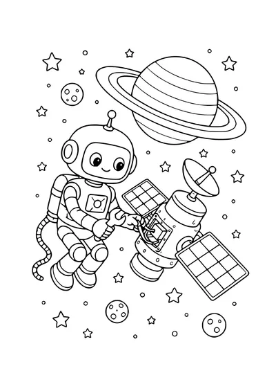 coloriage robot spatial