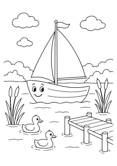 squirrel by the water coloring page