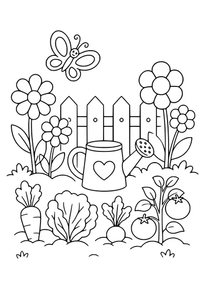 squirrel in the garden coloring page