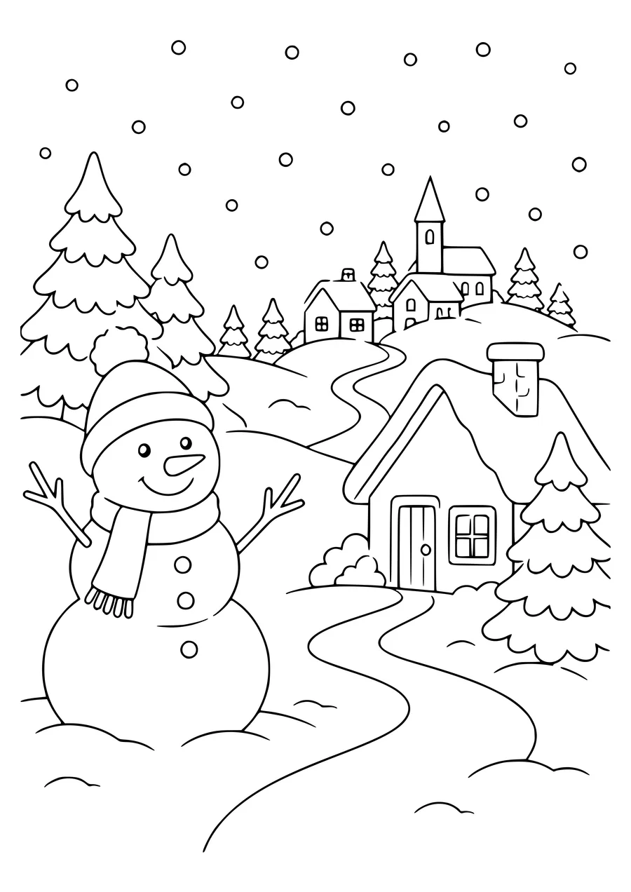 squirrel in winter coloring page