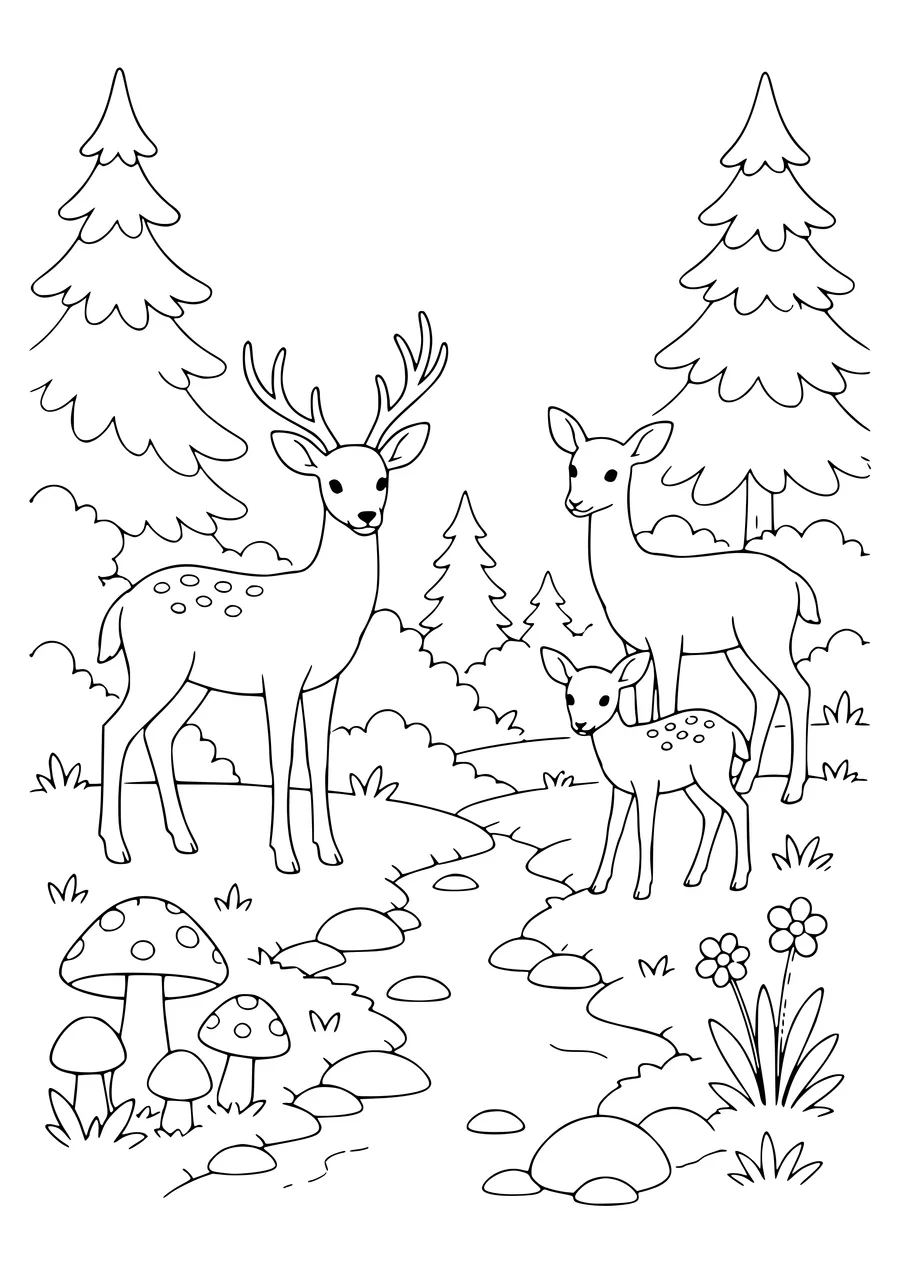 fox in the forest coloring page