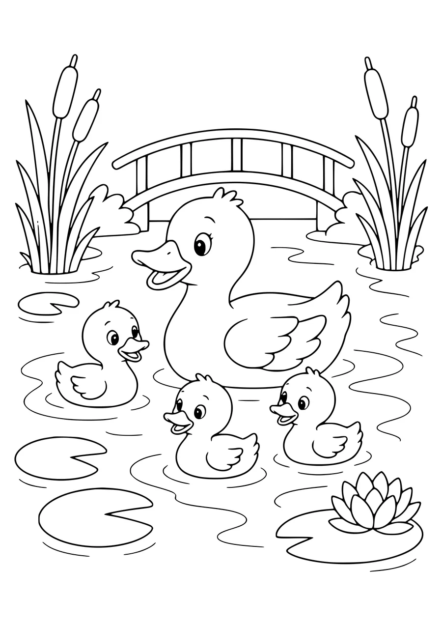 fox by the water coloring page