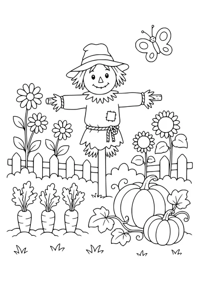 fox in the garden coloring page