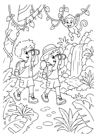 fox on an adventure coloring page