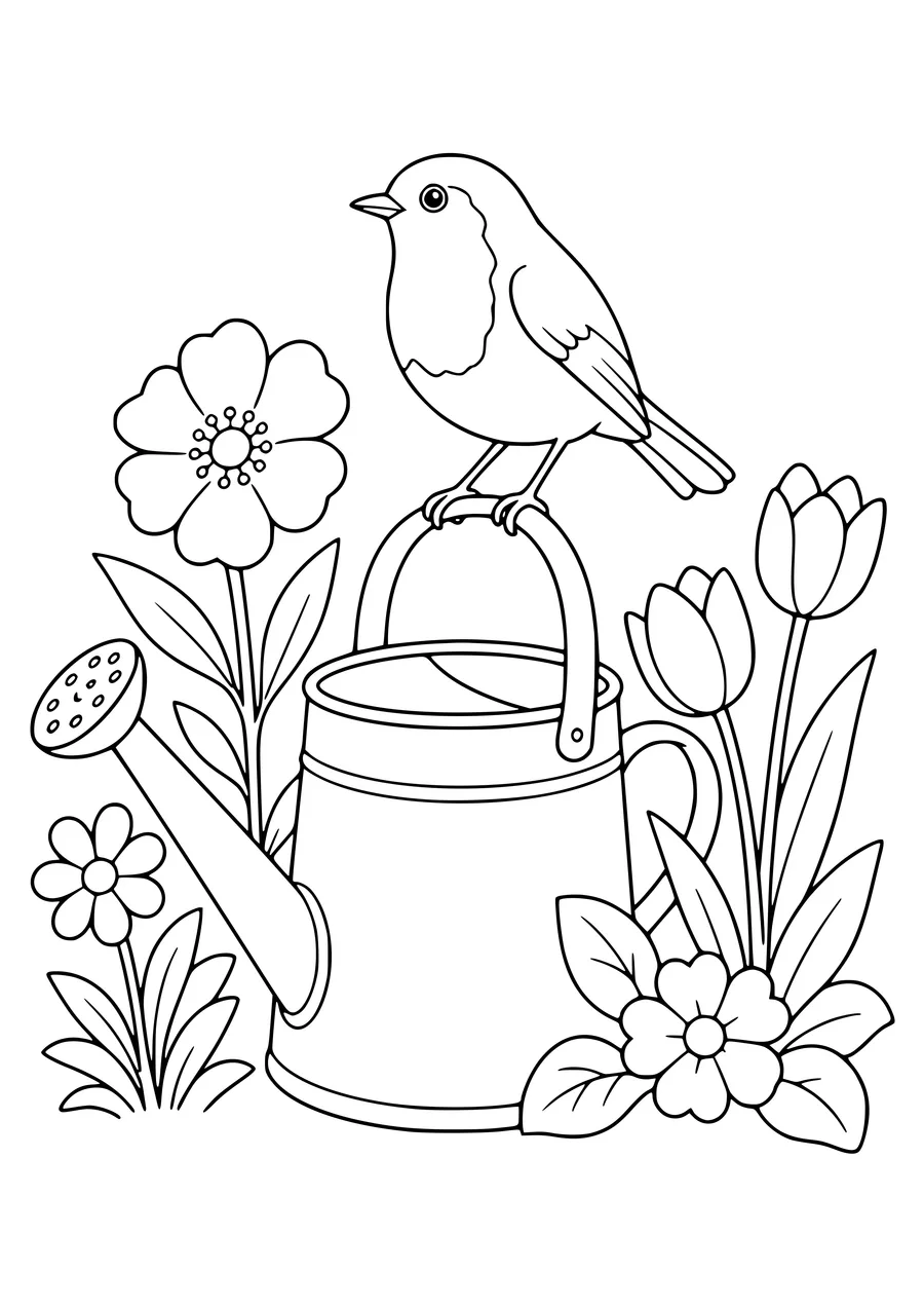 Eule im Garten kostenlos zum Ausdrucken