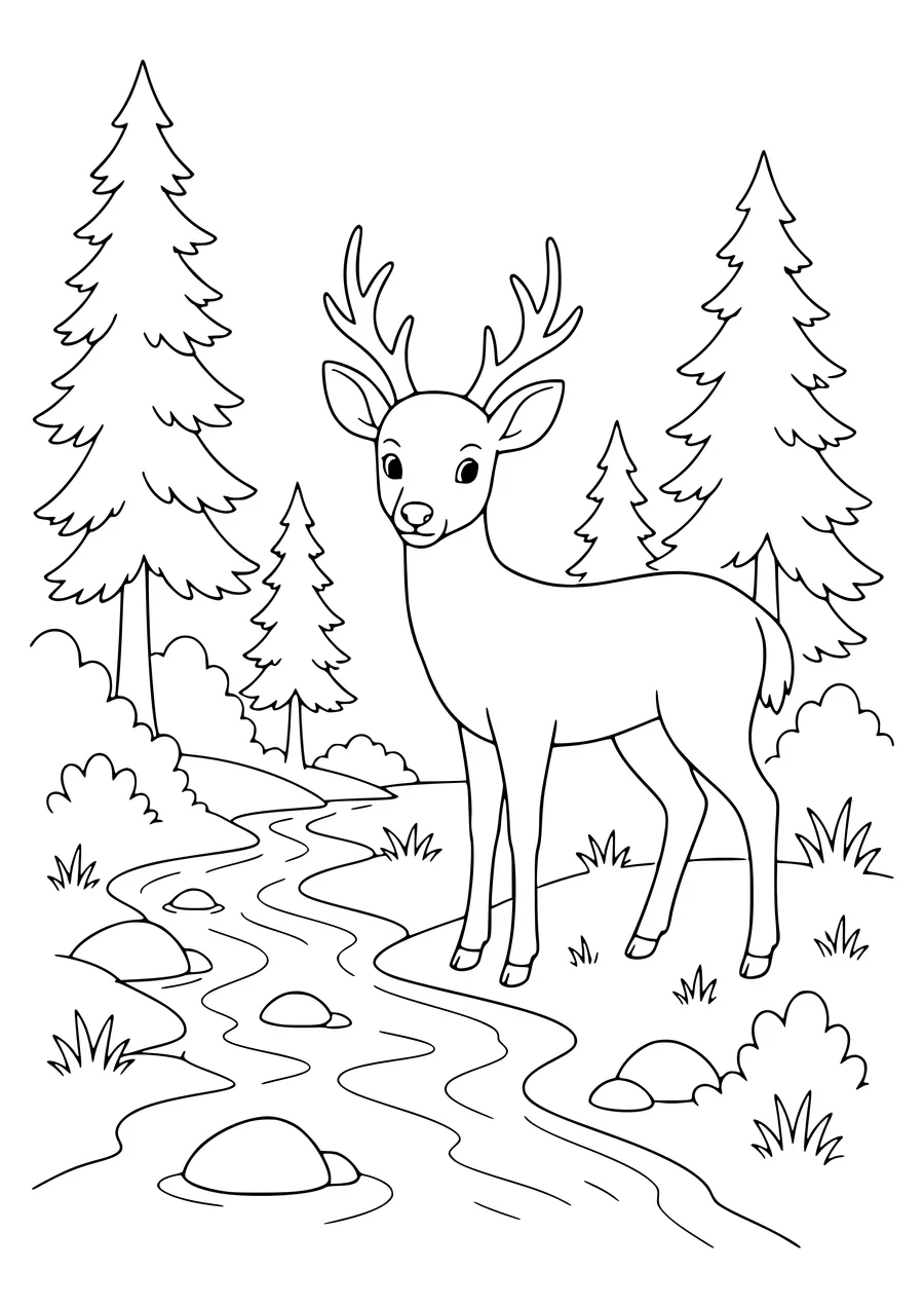 Eisbär im Wald kostenlos zum Ausdrucken