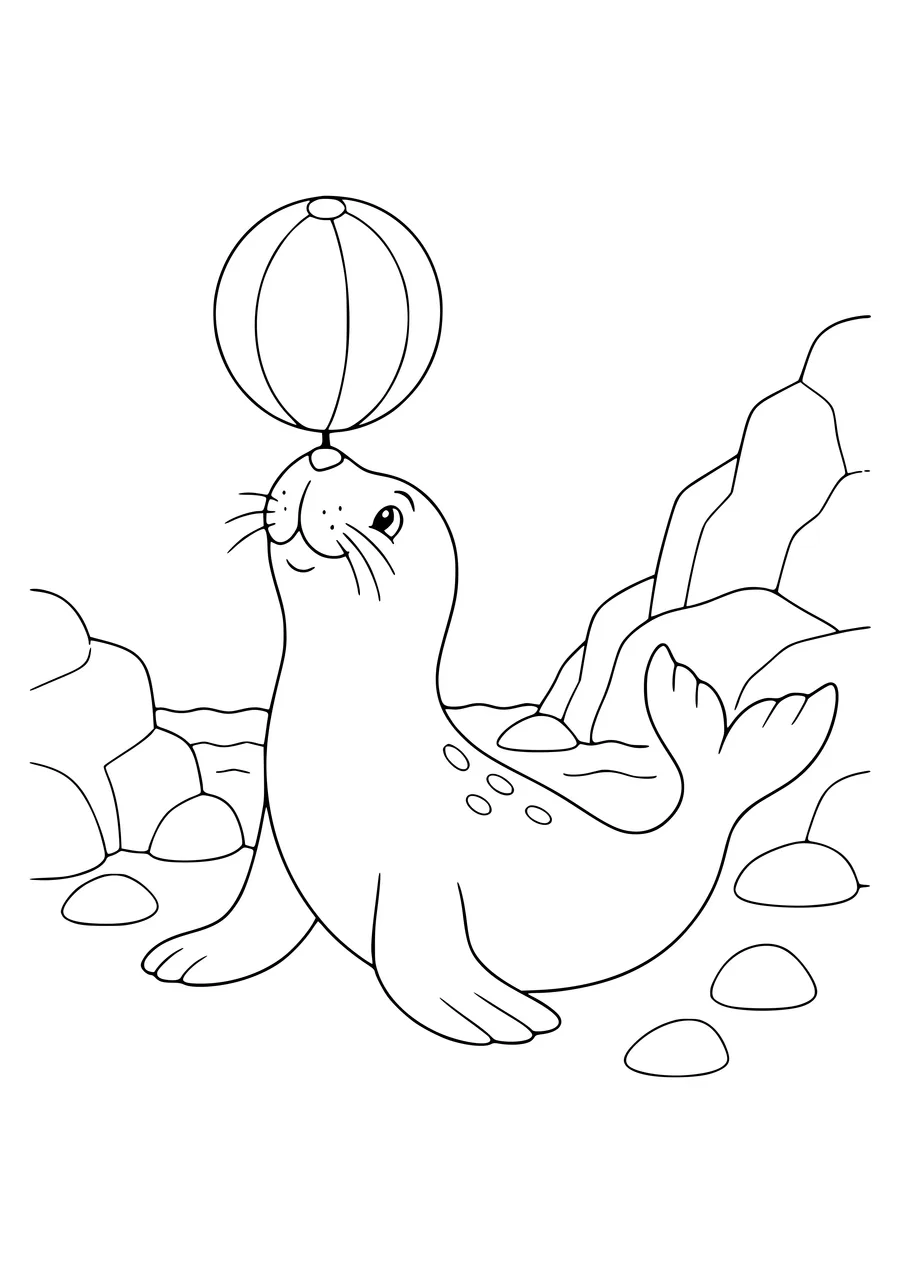 polar bear by the water coloring page