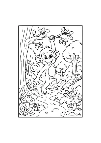kangaroo in the garden coloring page