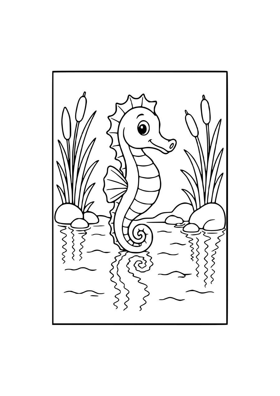 tijger bij het water kleurplaat