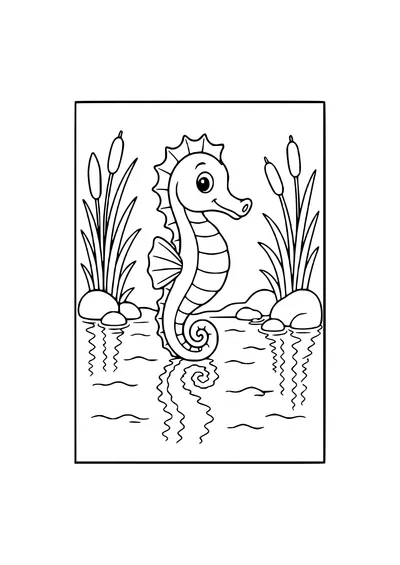tijger bij het water kleurplaat
