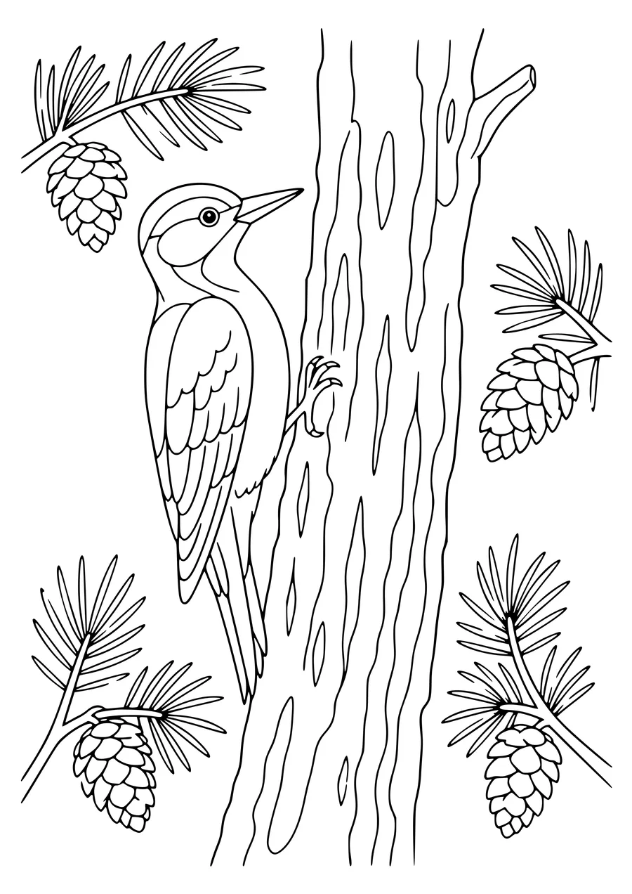 camel in the forest coloring page