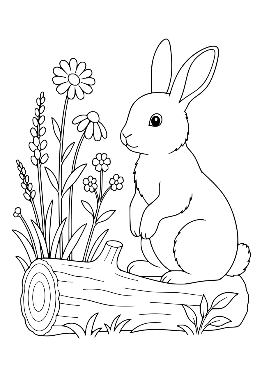 bee in the forest coloring page