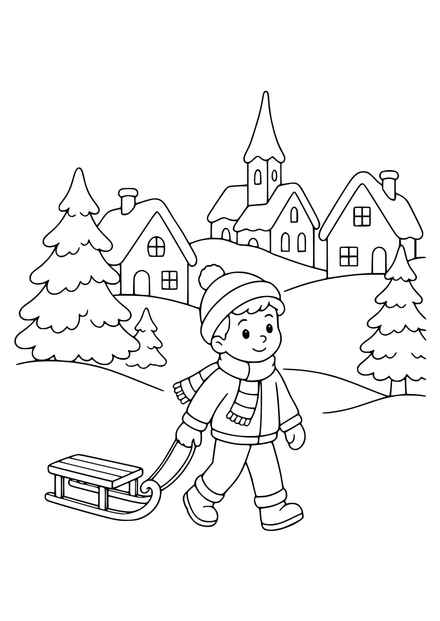 pieuvre en hiver gratuit à imprimer