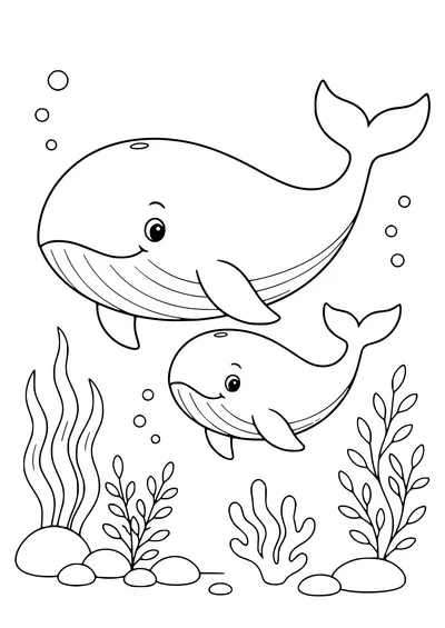 baleine près de l’eau gratuit à imprimer