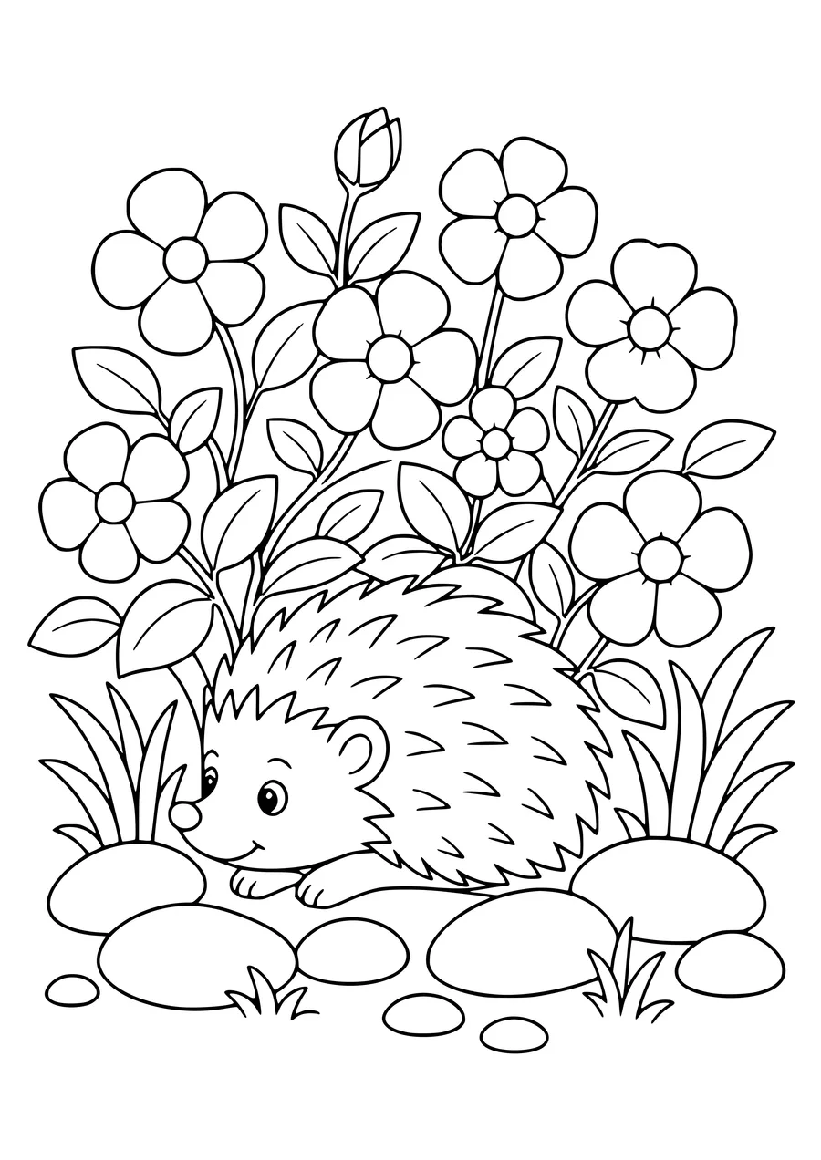 seal in the garden coloring page