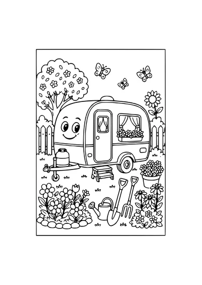 campsite on an adventure coloring page