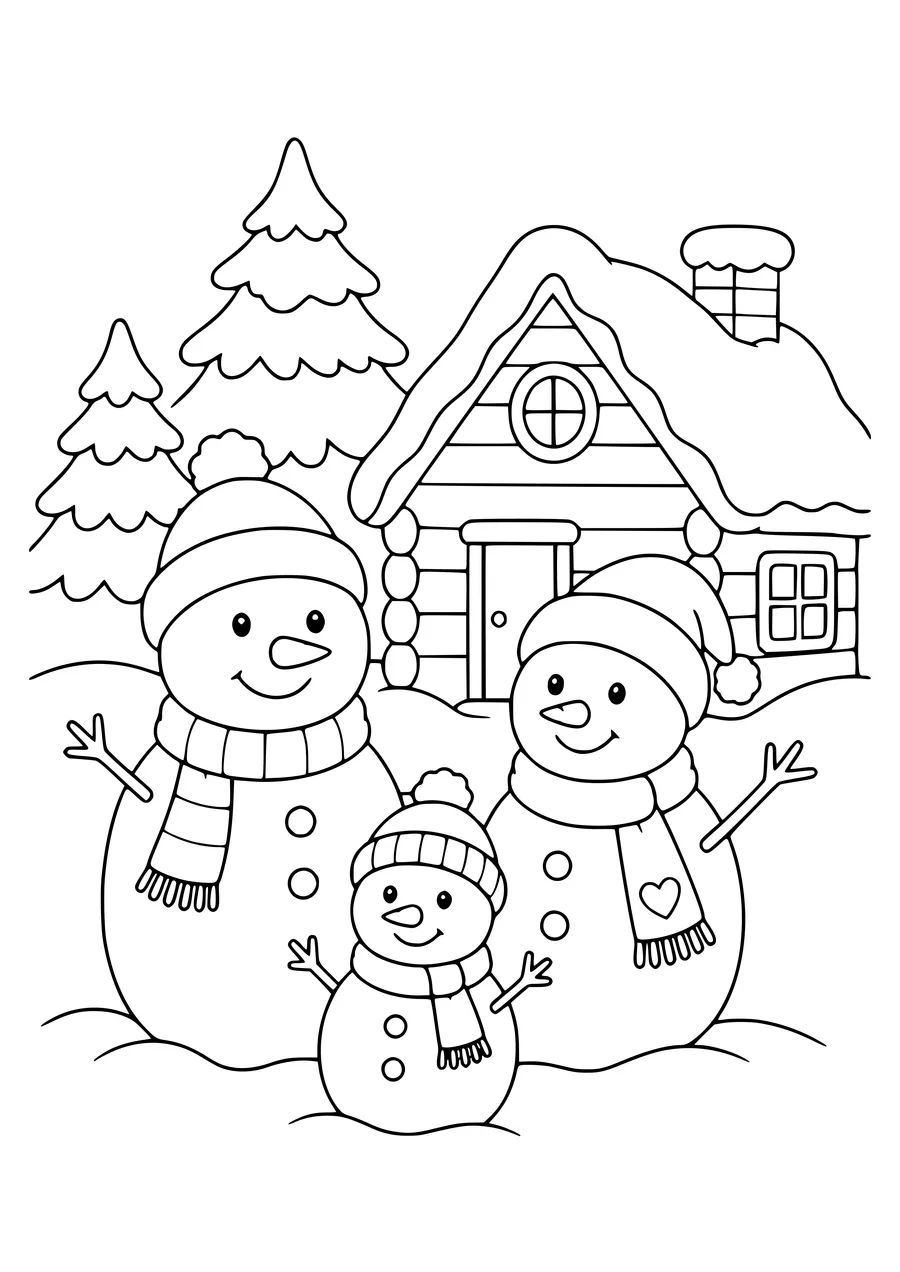 caravan in winter coloring page