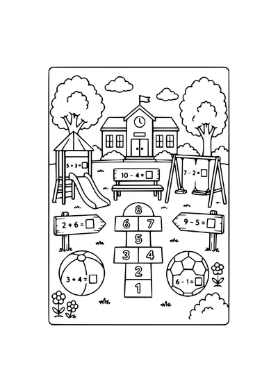 preschool in the classroom coloring page