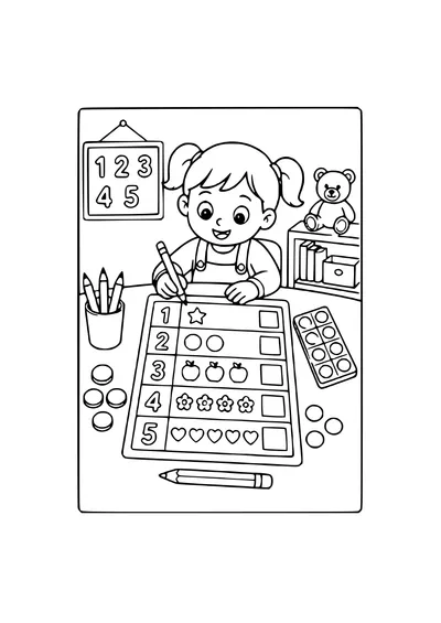 preschool on the playground coloring page