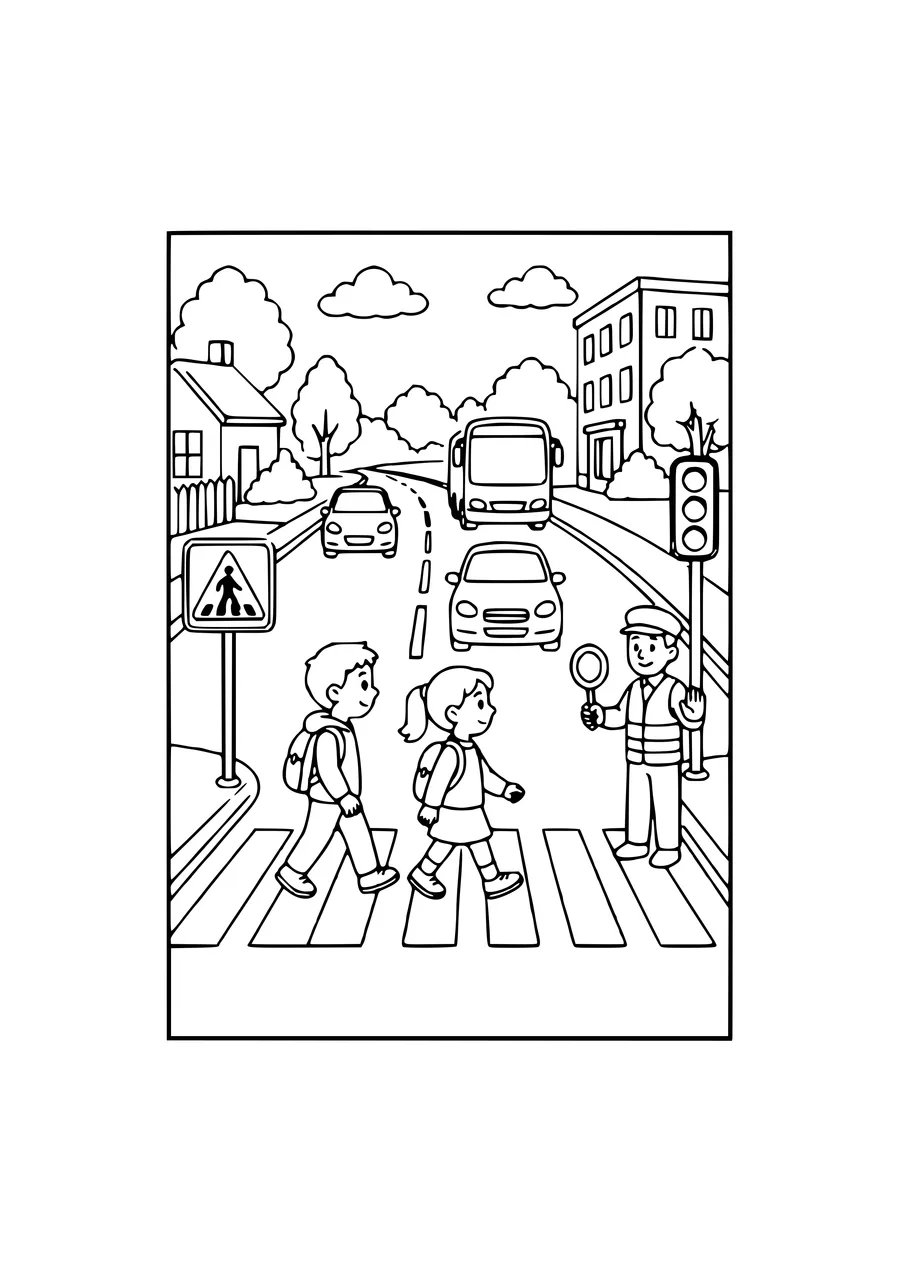 colors on the way coloring page