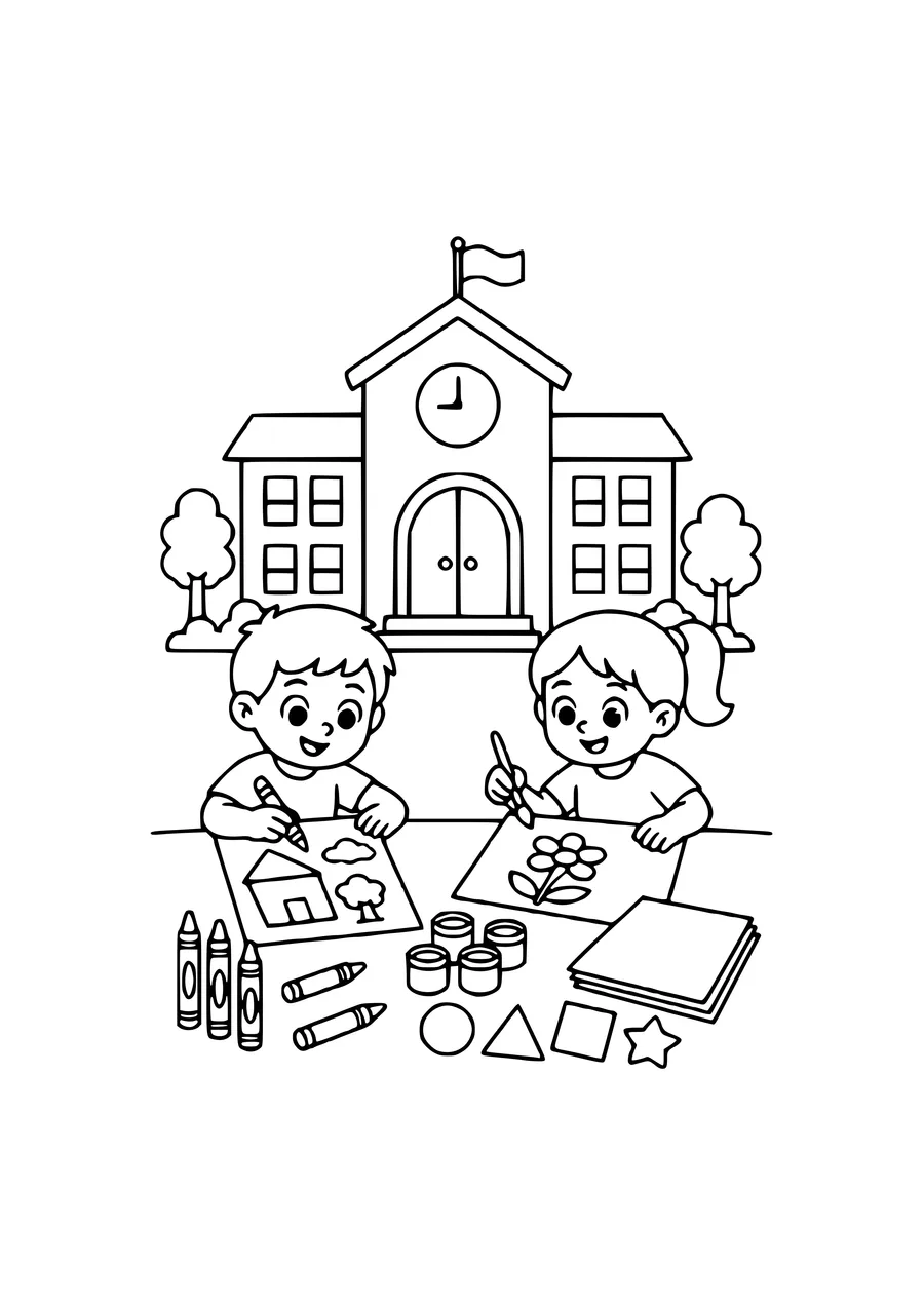 patterns on the playground coloring page