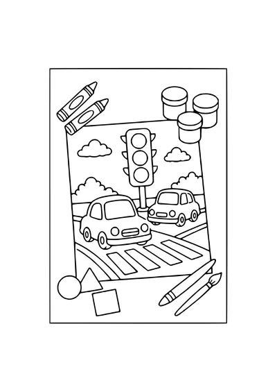 Ausmalbild Verkehr Geschenke