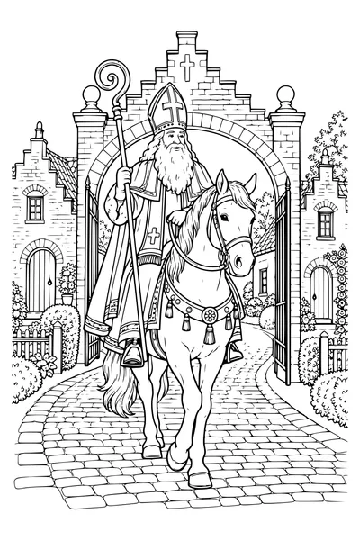 Le personnage traverse une vieille porte et passe devant des maisons aux portes en arc et petits jardins.