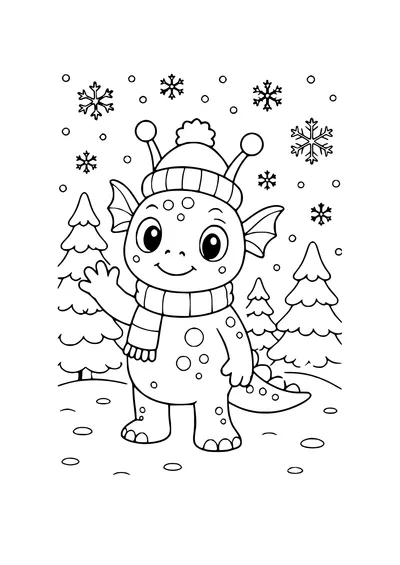 magical fantasy creature in a garden coloring page