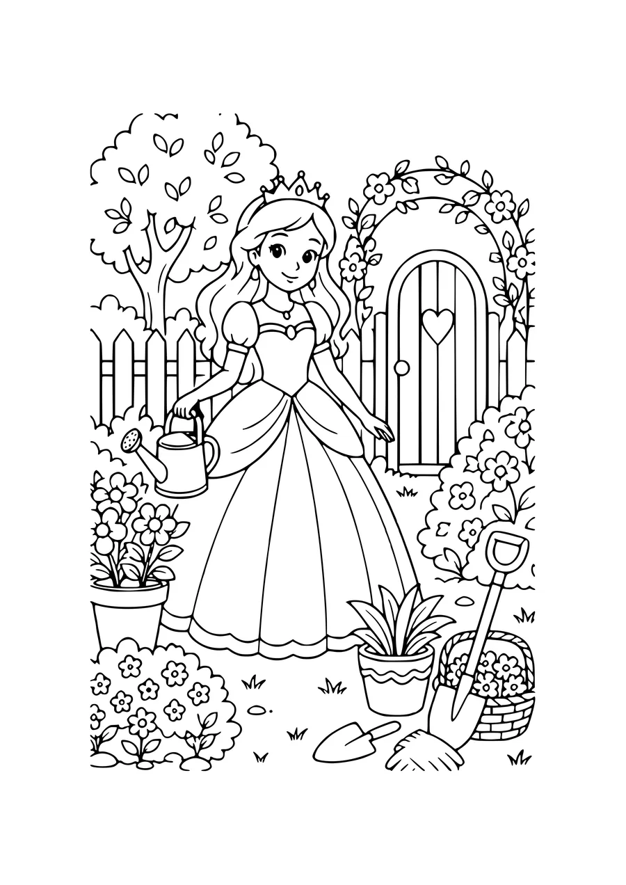 rescue puppy in a flower field coloring page