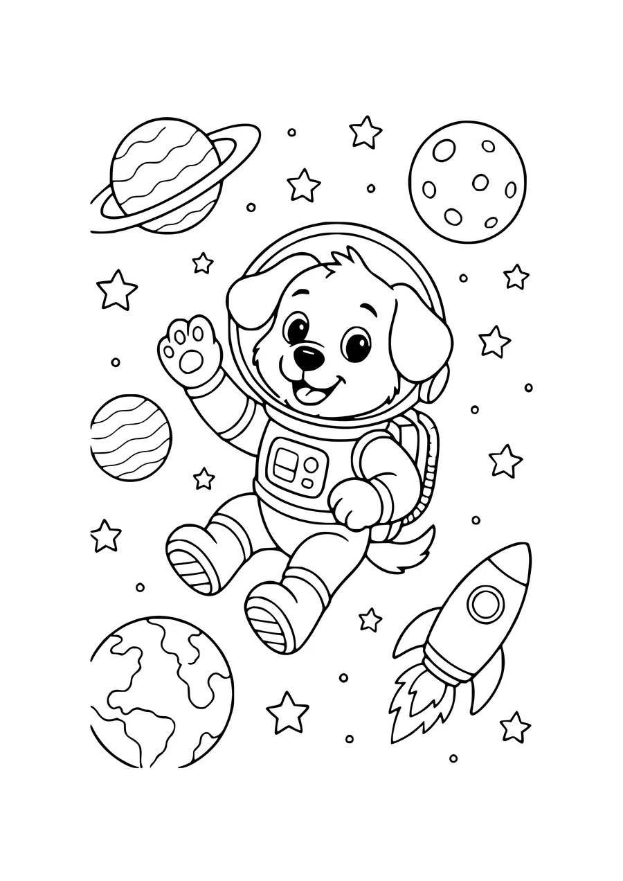 coloriage chiot sauveteur fête