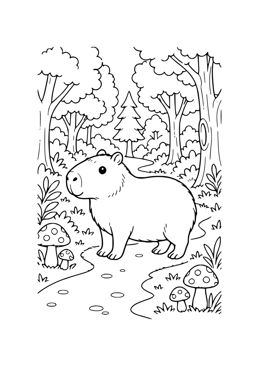 coloriage chat kawaii près de l'eau