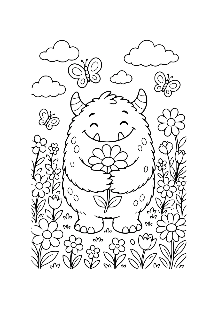 ausmalbild kawaii-katze mit freunden