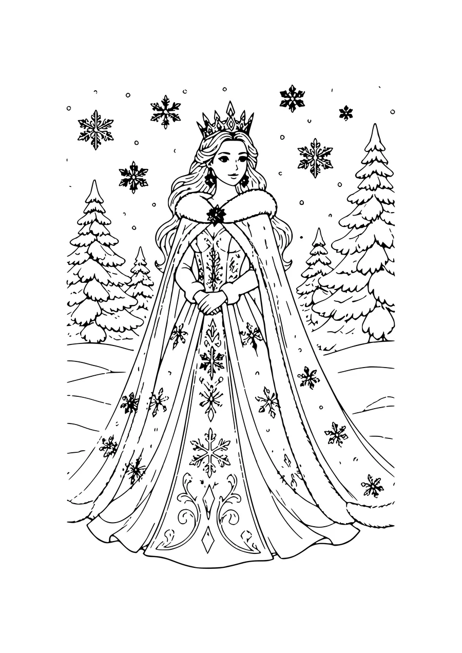 blue puppy in winter coloring page
