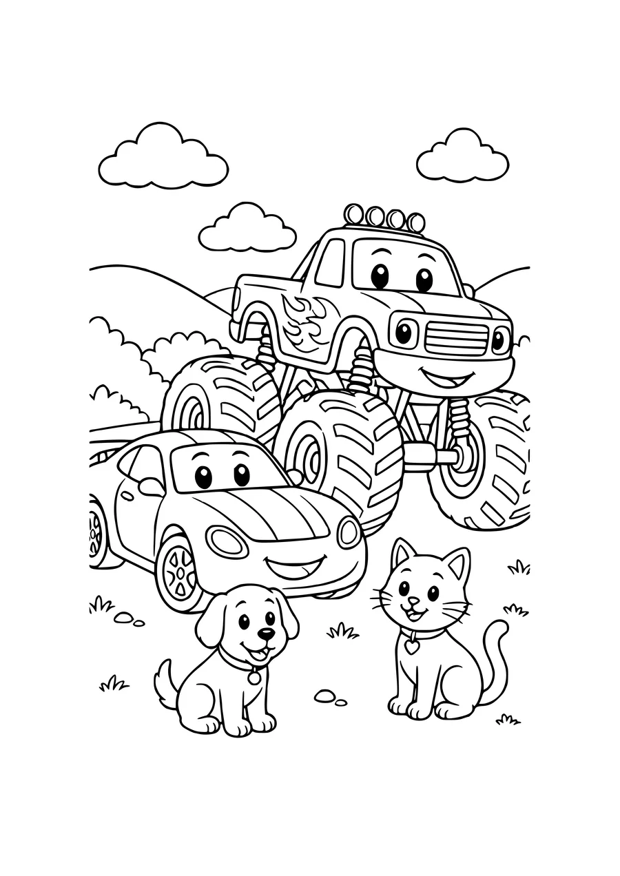 butterfly in a flower field coloring page