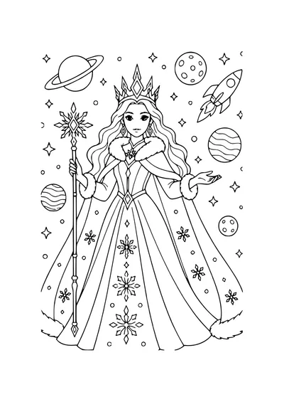 horse and pony in winter coloring page