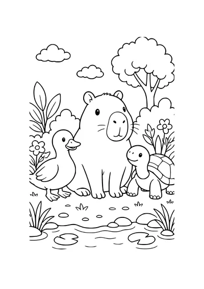 tractor by the water coloring page