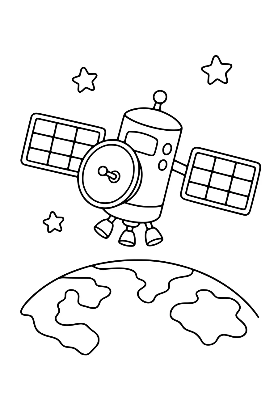 coloriage satellite autour de la Terre