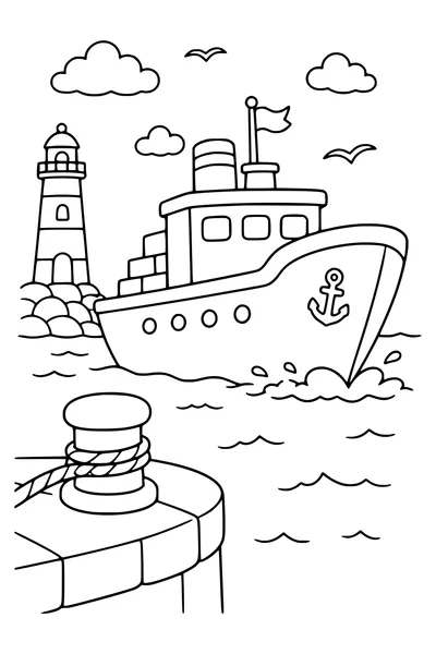 Coloring page of ship 1