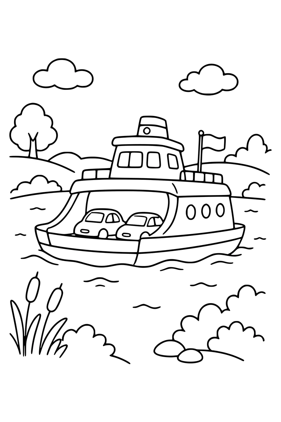 Coloring page of ship 5