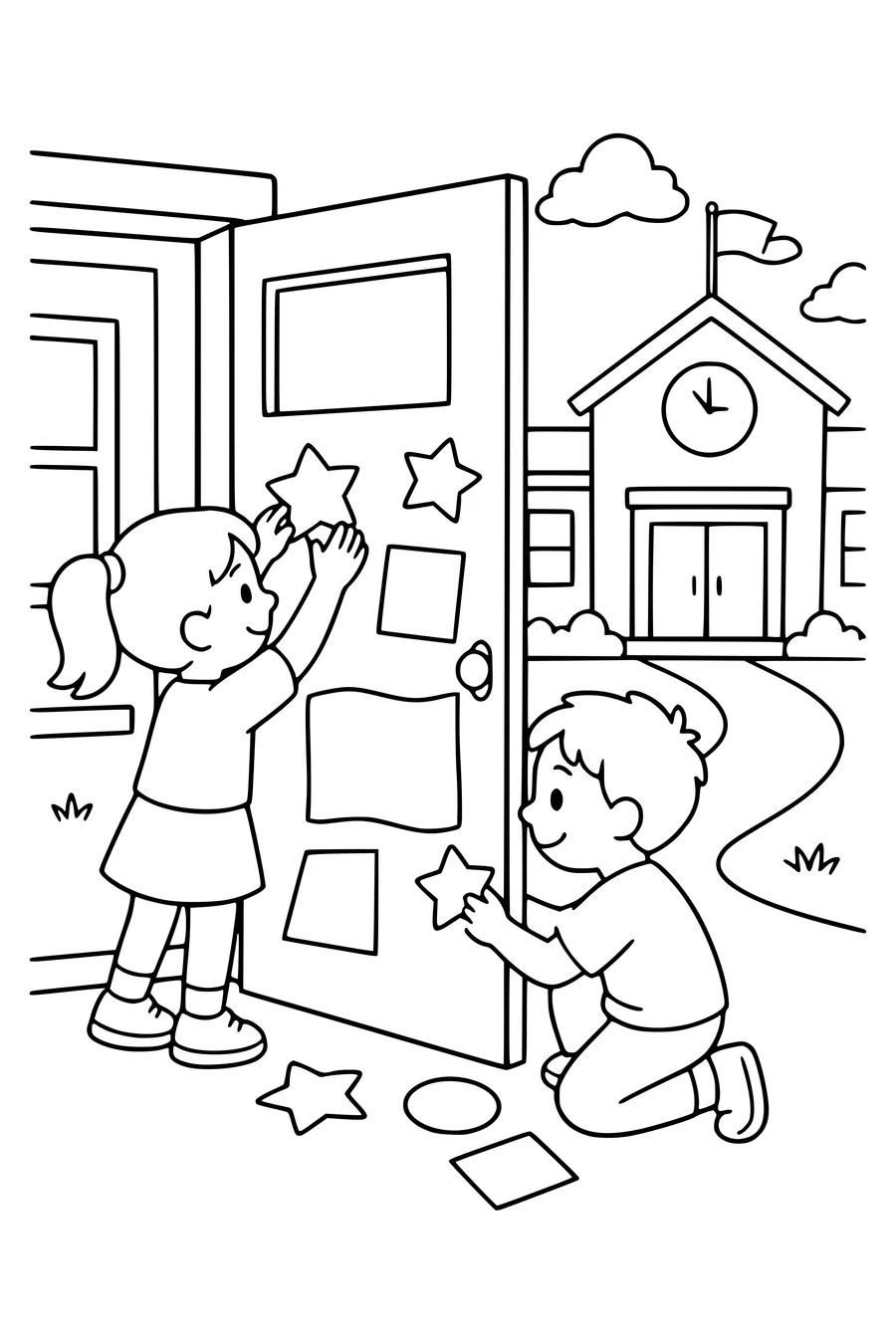 Coloring page of back to school 1