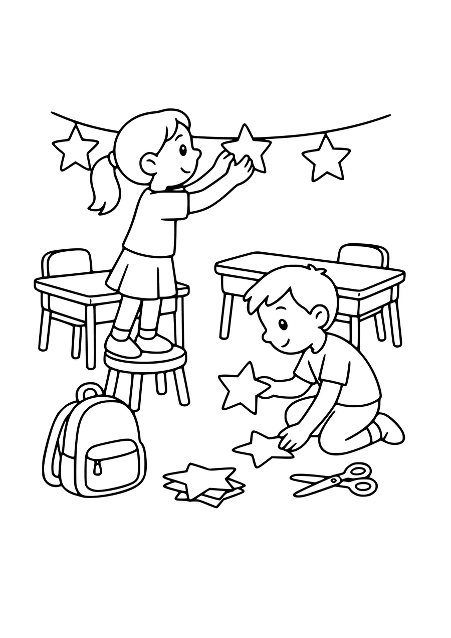 Coloring page of back to school 2