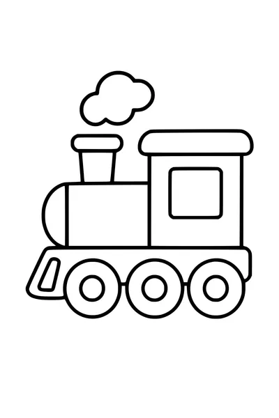 Printable coloring page of easy train for toddlers