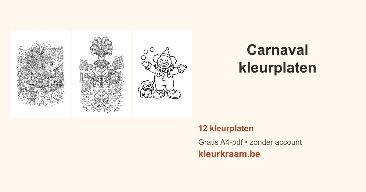 Carnaval kleurplaten