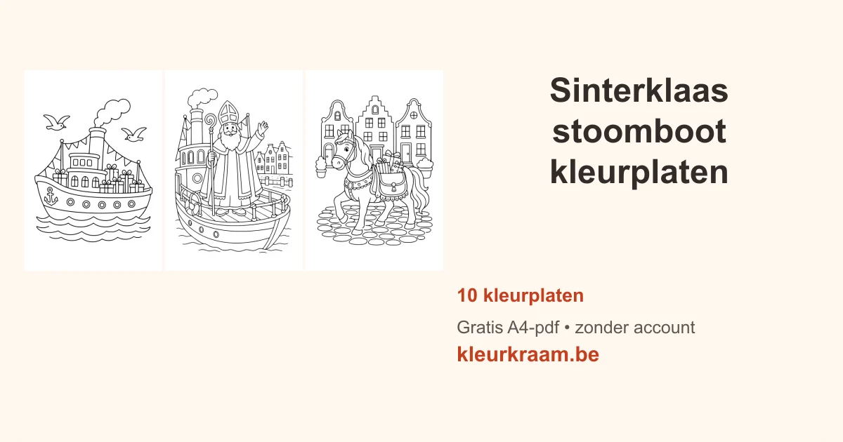 Sinterklaas stoomboot kleurplaten