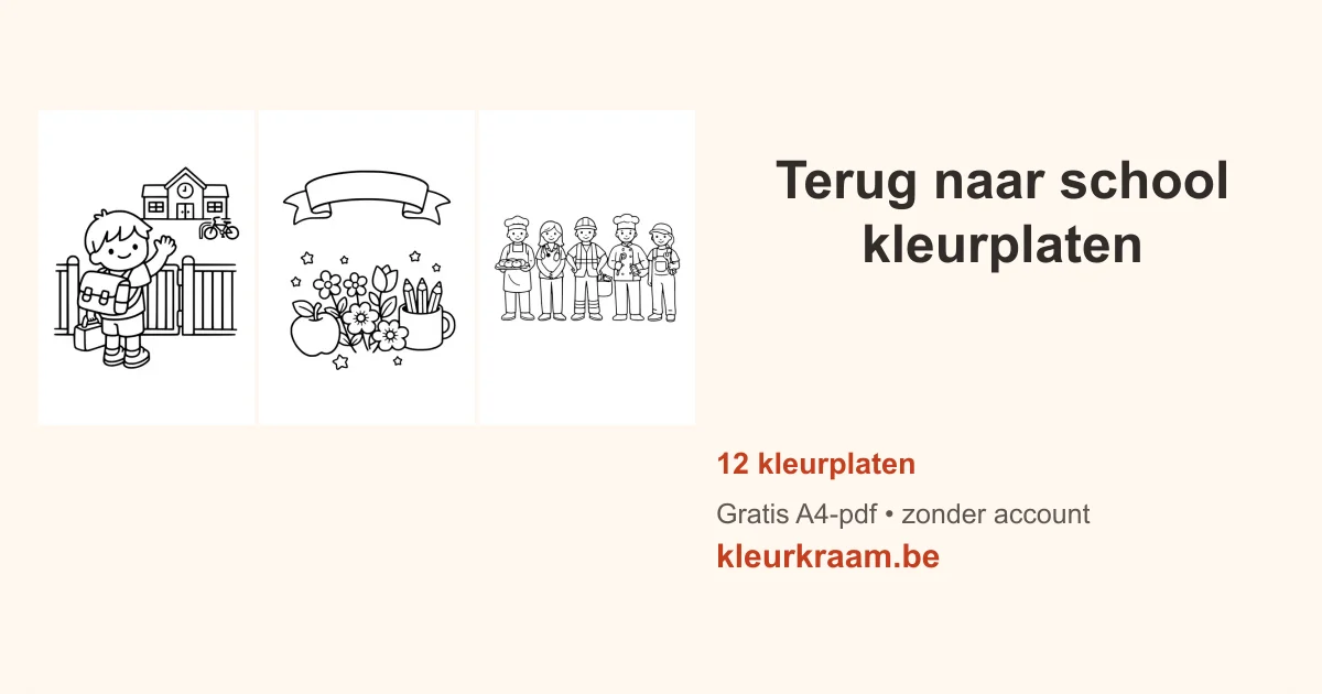 Terug naar school kleurplaten